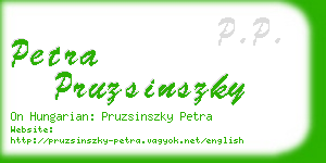 petra pruzsinszky business card